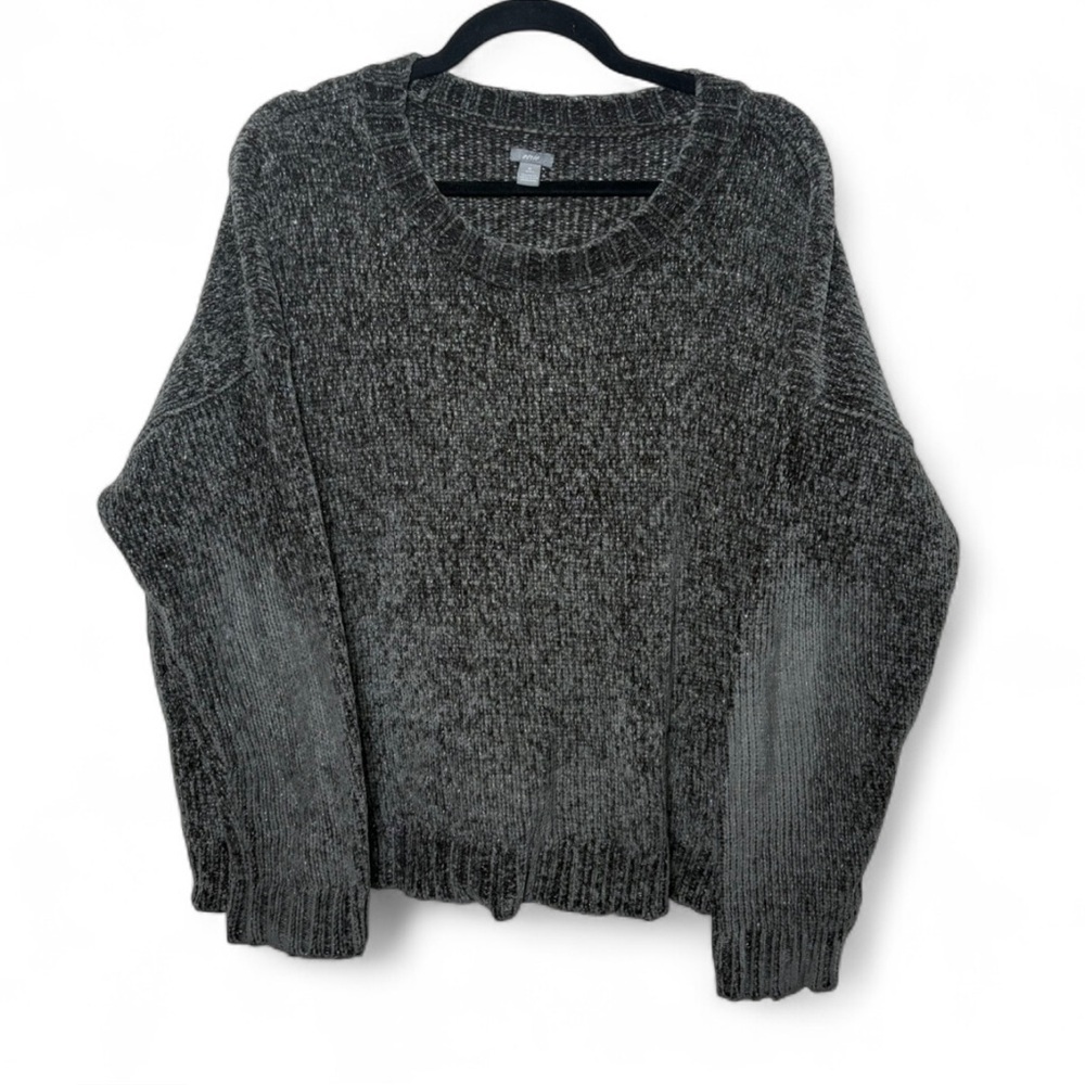 Aerie XL Grey Green Velvet Knit Sweater Cozy Soft Pullover